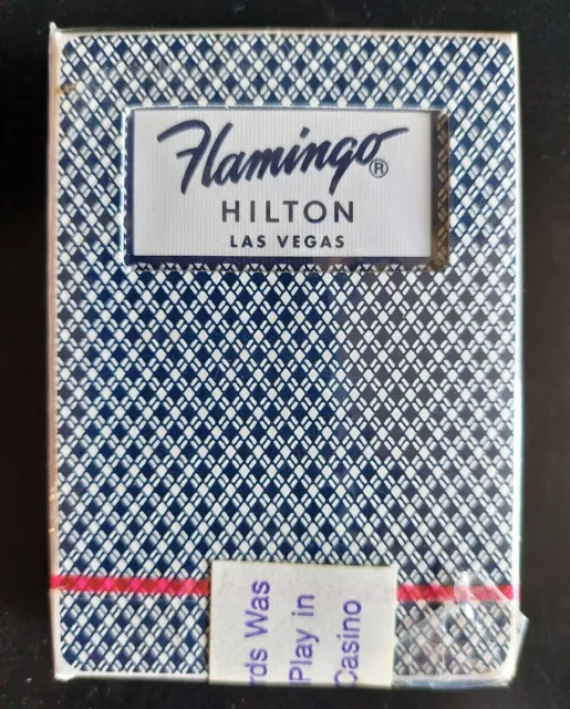 FLAMINGO Hilton Casino LAS VEGAS ~ ARISTOCRAT Game Used Playing Cards Blue Deck