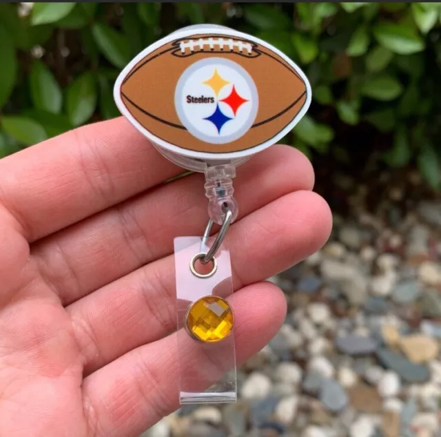 Pittsburgh Steelers Football Badge Holder Retractable Reel ID/Nurse badge