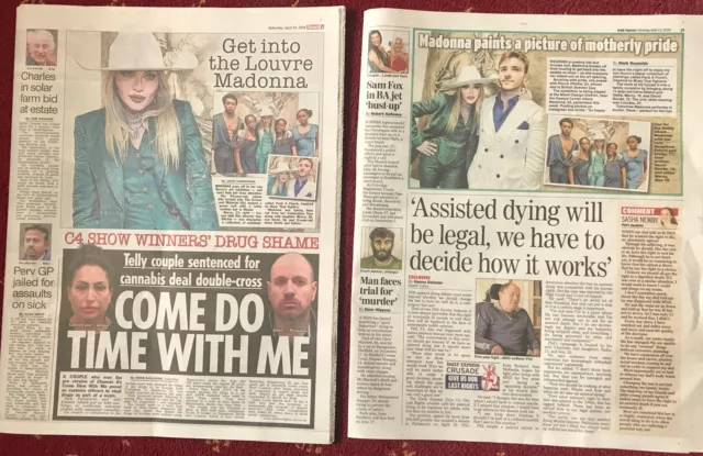 Madonna Cuttings/Clippings Uk Newspapers 2024