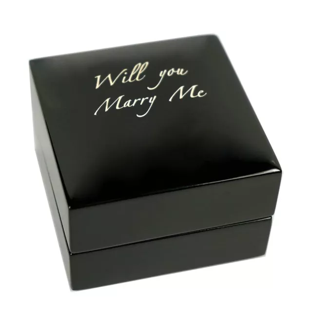 Personalised Wooden Engagement Ring box Jewellery Display Gift Wedding engraved