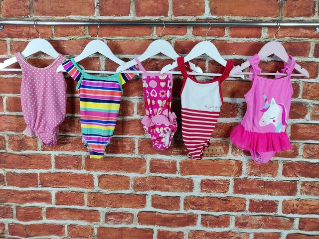 Pacchetto Costume Da Bagno Bambine Età 12-18 Mesi M&S Zara Ecc. Costume Unicorno 86Cm