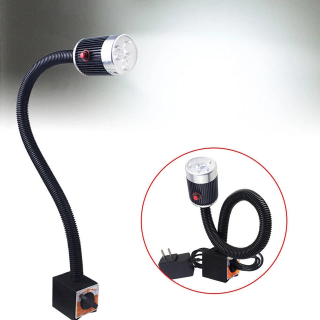 6W 110V LED Machine Lamp CNC Work Light Magnetic Base Flexible Gooseneck Arm