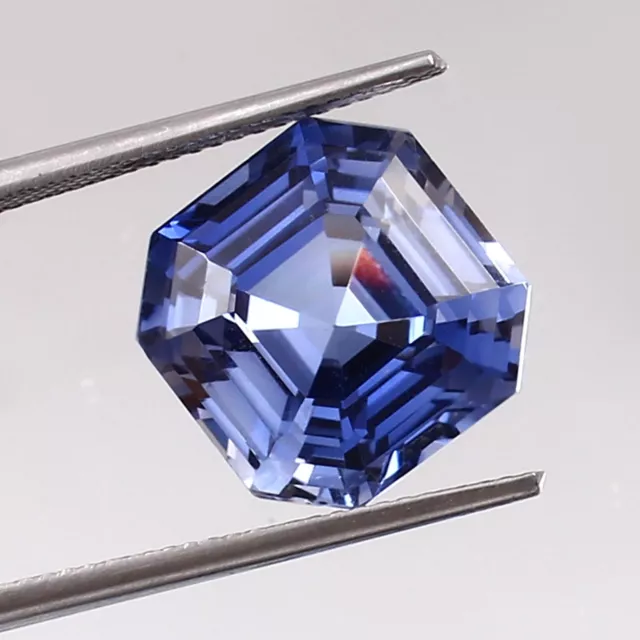 AAA 12x12 MM Naturel Ceylan Bleu Pastel Saphir Asscher Coupe Desseré Gemme