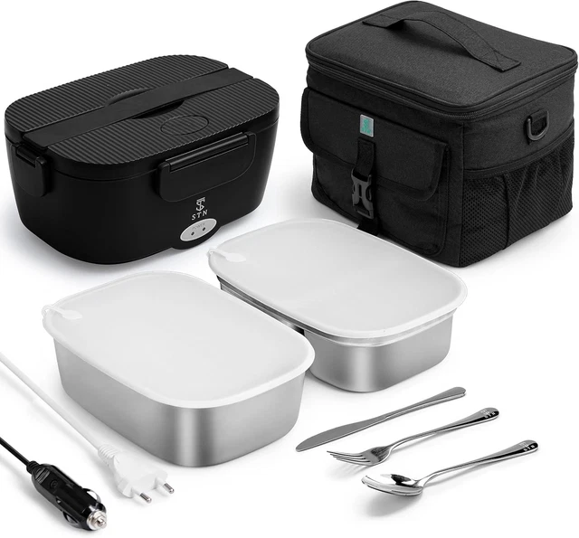 Chauffe Plat Electrique ISY-SHOP Gamelle Chauffante électrique 80W - Lunch Box 1.8L Pour Voiture Camion Chantier Gamelle Chantier Allume-cigare