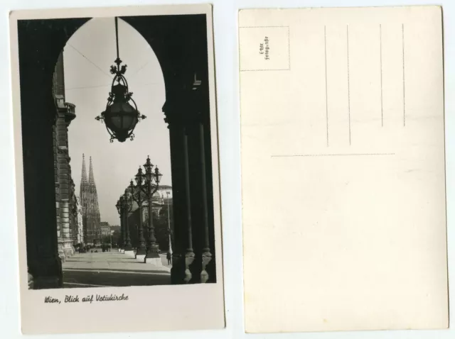 13520 - Vienna - view of the votive church - real photo - old postcard