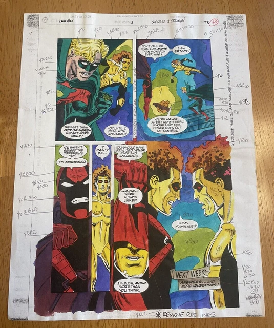 Wave Rider Comic ZERO HOUR #3 comic ART original COLOR GUIDE GREEN LANTERN WAVERIDER ...