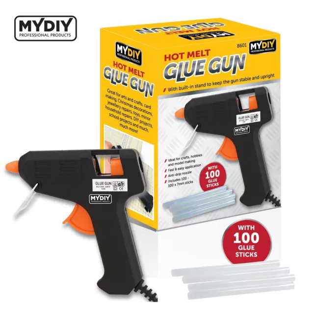 Electric Glue Gun Hot Melt with Adhesive Glue Sticks 100x 7mm DIY Craft Hobby