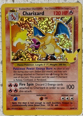 POKEMON TCG 2021 Celebrations Charizard 4/102 25th Anniversary Card