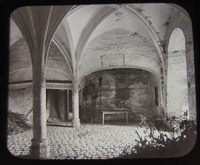 GWW Glas magische Laterne Rutsche KÜCHE VON CHATEAUDUN SCHLOSS C1890 FRANKREICH