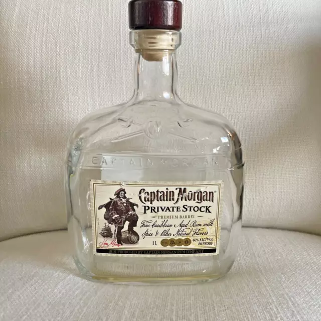 1 Empty Captain Morgan Private Stock Premium Barrel Rum Bottle 750Ml
