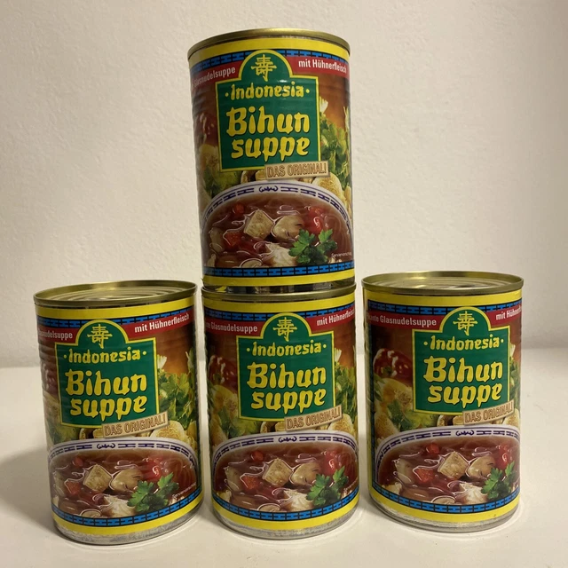 4X INDONESIA BIHUN SUPPE 4x 390ml Vorrat pikante Glasnudeln 11,47€/Kg ...