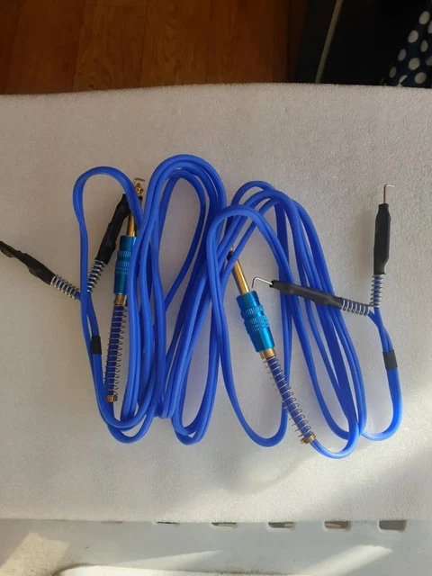 Cables de clip x2 .silicona. ganga. máquina(s) tatuaje pedal. fuente de alimentación.