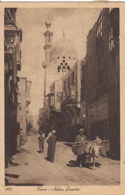 REDUCED Egypt 'Cairo - Native Quarter' postcard sent from Vichy, France to UK