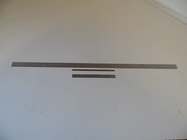 Vintage, Lot Of 3  Metal Machinist Rulers 1 - 24" and 2 - 6"