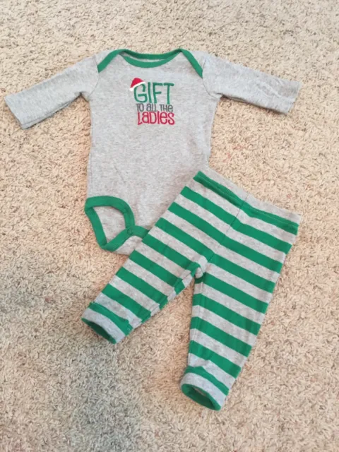 Baby Boy Carters Size 3 Month Christmas Pant Set