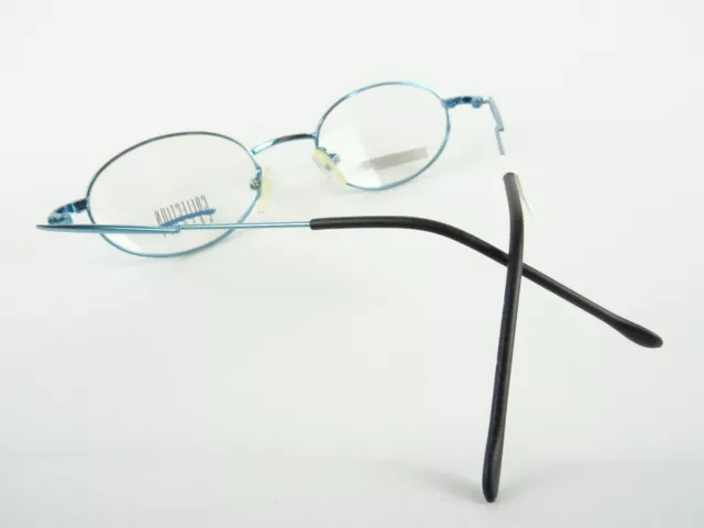 Himmelblaue Brille Brillengestell Metallfassung kleine ovale-runde Form Gr/S 3
