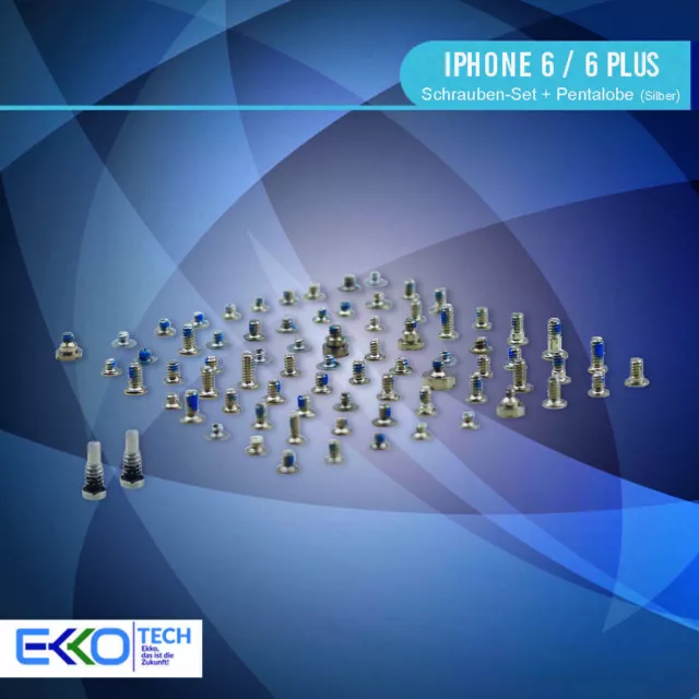 ✅ Komplettes Schrauben Set Ersatz iPhone 6 / 6 Plus Pentalobe Schraube Silber ✅