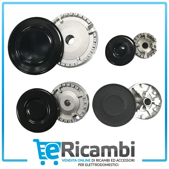Bruciatori E Piattelli Spartifiamma Kit Ricambio Bruciatori Piattelli Spartifiamma Per Piani Cottura A Gas De'Longhi (4 Fuochi) - 8 Pezzi Bruciatori Fornelli A Gas - Foto 3