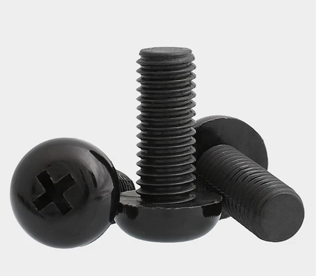 M2 M2.5 M3 M4 M5 M6 Black Plastic Nylon Phillips Cross Pan Head Screws