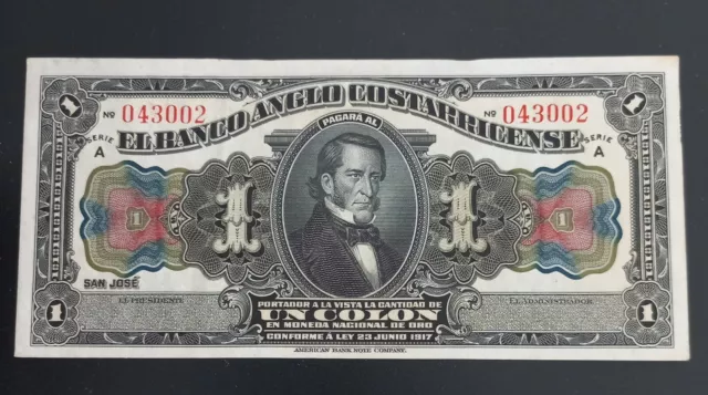 Costa Rica banknote 1 colon 1917