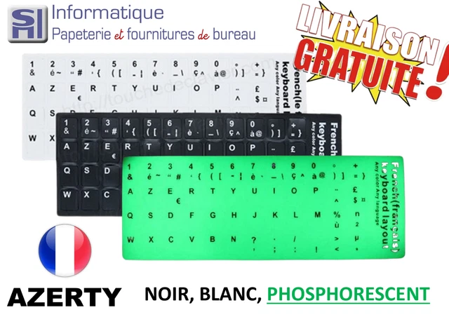 Stickers AZERTY Blancs Pour Clavier PC Portable MSI, Repositionnables, Neufs