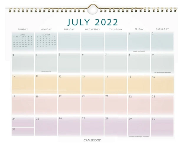 MEAD CAMBRIDGE JUL, 2022 June, 2023 Wall Calendar 14.875"x11.875
