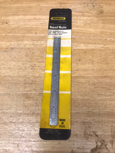General CF616 6" Flexible Chrome Finish Steel Rule
