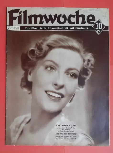 FILMWOCHE - Nr.  43, 1936 - Marianne Hoppe, Carola Höhn, Hilde Körber, Sepp Rist