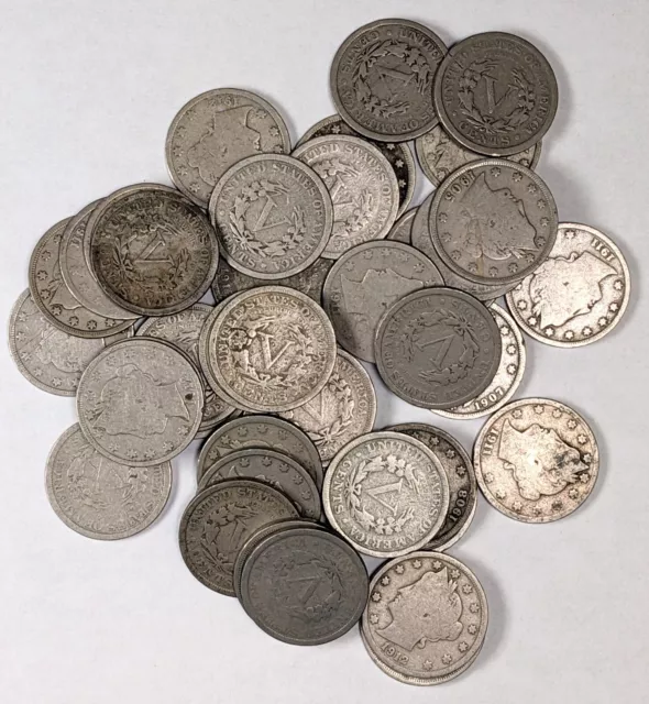 Liberty Head Nickels Roll of 40 Mixed Dates