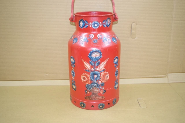Antiguo Talla Pintado Jarra de Leche 47 CM