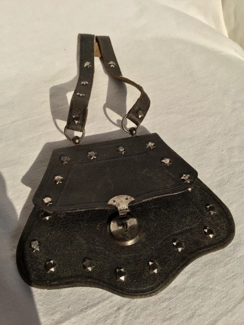 Sac A Main De Poupee Ancienne  Mode Jumeau Steiner Bru Gauthier Cuir 1900/1920