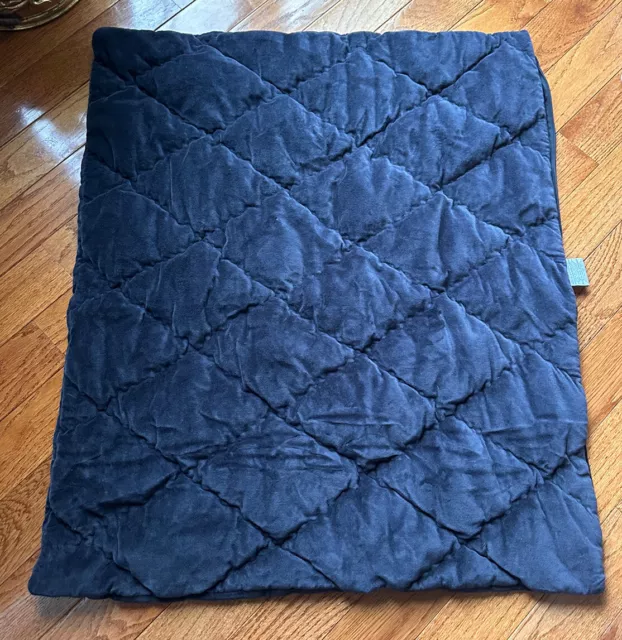 Restoration Hardware Velvet Sham Quilted King Size 28x32” Dark Blue Diamond