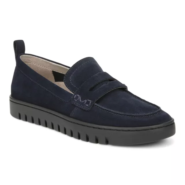 Vionic Uptown Women's Slip-on Loafer Moc Casual Shoes Navy Suede - 5 Wide