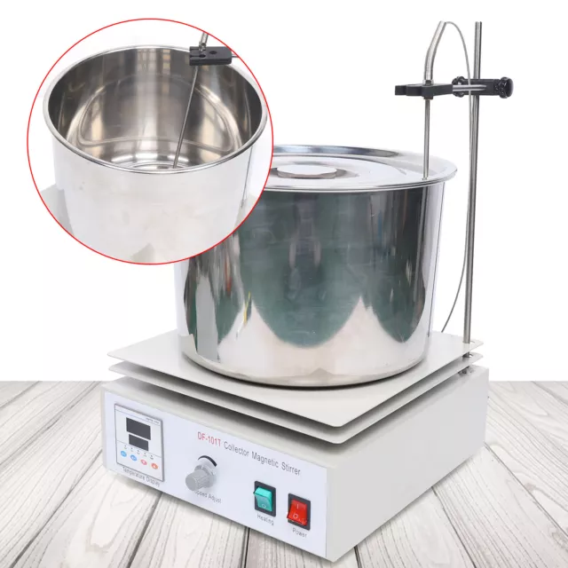 10L Lab Heat-gathering Magnetic Stirrer Water Bath Oil Bath Pot 400℃ Thermostat 2