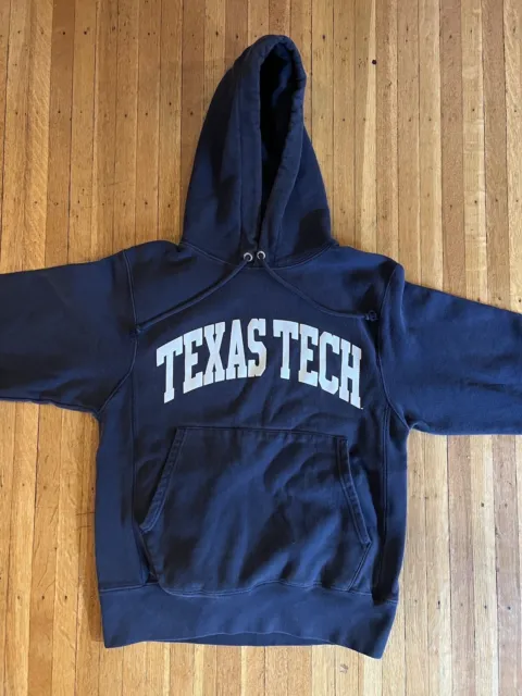 CHAMPION REVERSE WEAVE Hoodie Small Blue Texas Tech Raiders Pullover ...