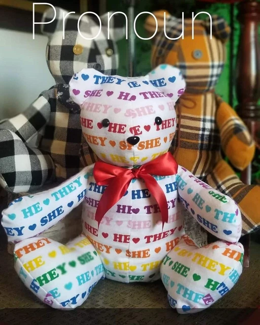 Pride Bear Custom made LGBTQIA Pronoun