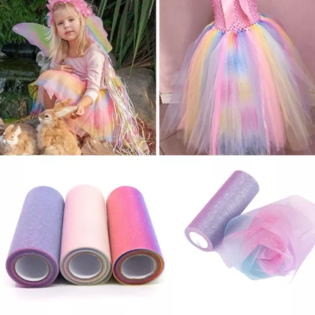10 Yard Craft Fabric Gradient Color Organza Fabric Soft Rainbow Tulle  DIY