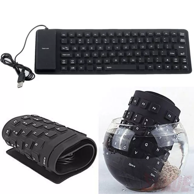 85 Keys USB Wired Waterproof Folding Silicone Keyboard for PC Laptop Notebook 50 2