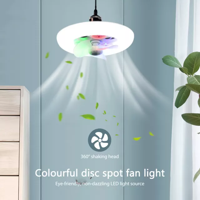 Deckenleuchter 60W Deckenventilator-Lampe RGB für Esszimmer Foyer (Weiß) 3