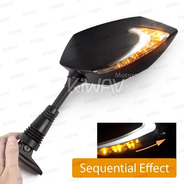 Rétroviseur noir fairing Lucifer 2tone LED séquentiel pr Honda VFR 800 750F 1200
