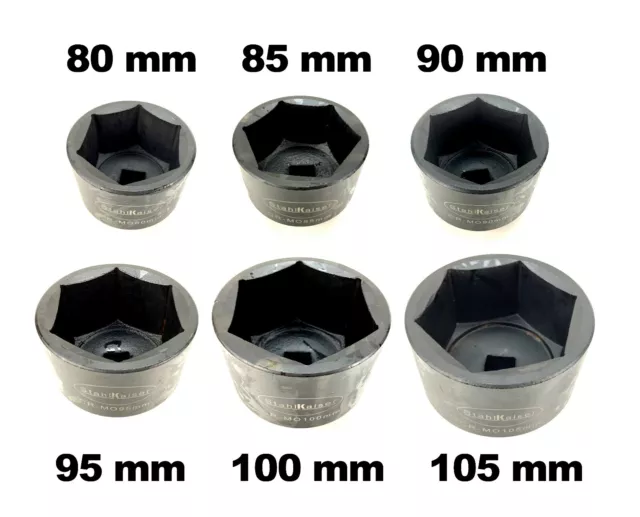 Schlagschrauber-Nüsse Steckschlüssel-Satz Nuss Stecknuss LKW Traktor 1“ 80-105mm