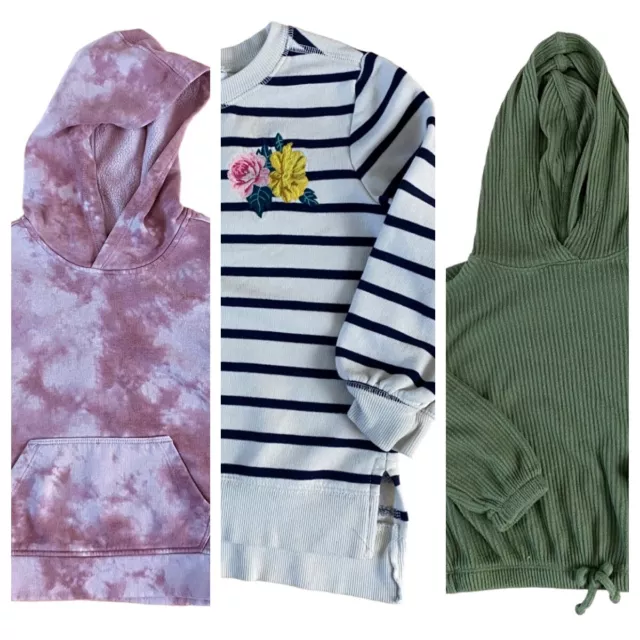LOT (3) OLD Navy Girls Toddler 3T Sweatshirt Hoodies Tie Dye Pink Green ...