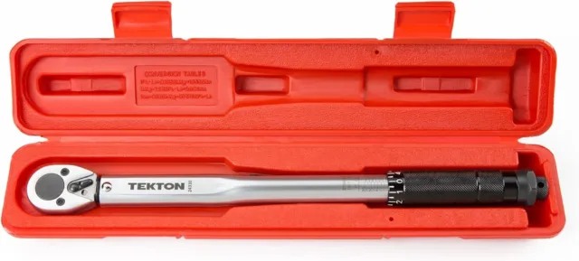 TEKTON 3/8 Inch Drive Click Torque Wrench,Reversible,10-80 ft.-lb.(13.6-108.5Nm)