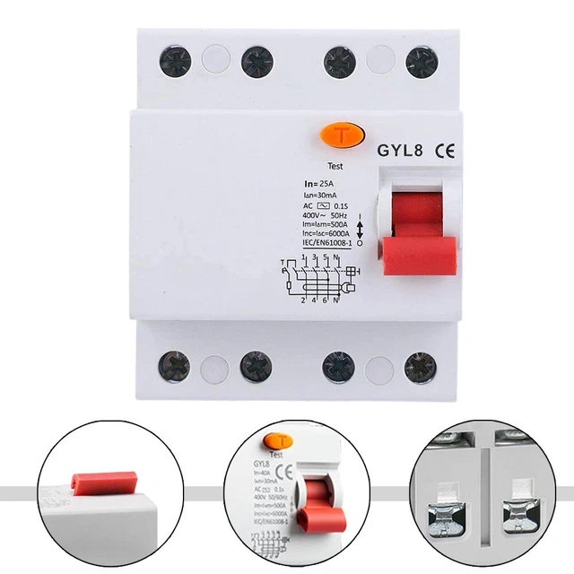 Disjoncteur Électrique 30-60A 2P Protection Surcharge Court-Circuit - Installation Rail DIN