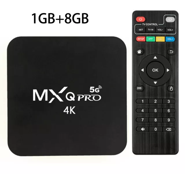 5G Wifi MXQ Pro 4K Ultra 64Bit Android Quad Core Smart TV Box Ram 1GB ROM 8GB EU
