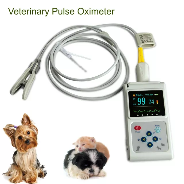 Cms60d - VET oxymètre de pouls vétérinaire portable avec sonde spo2 linguale