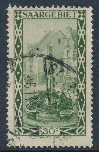 Saargebiet Nr. 112 II gestempelt, PLATTENFEHLER geprüft Ney BPP (23345)