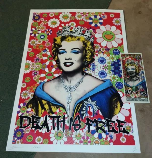 DEATH NYC ltd signed art print USD $1 Dollar Marilyn Monroe queen Mr. Brainwash