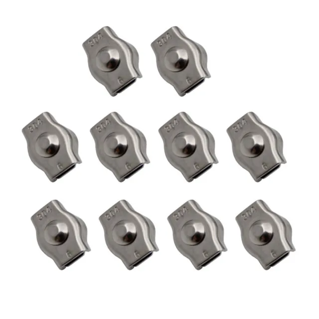 10 pezzi filo acciaio inox clip testa pratico filo d'acciaio morsetto a fune