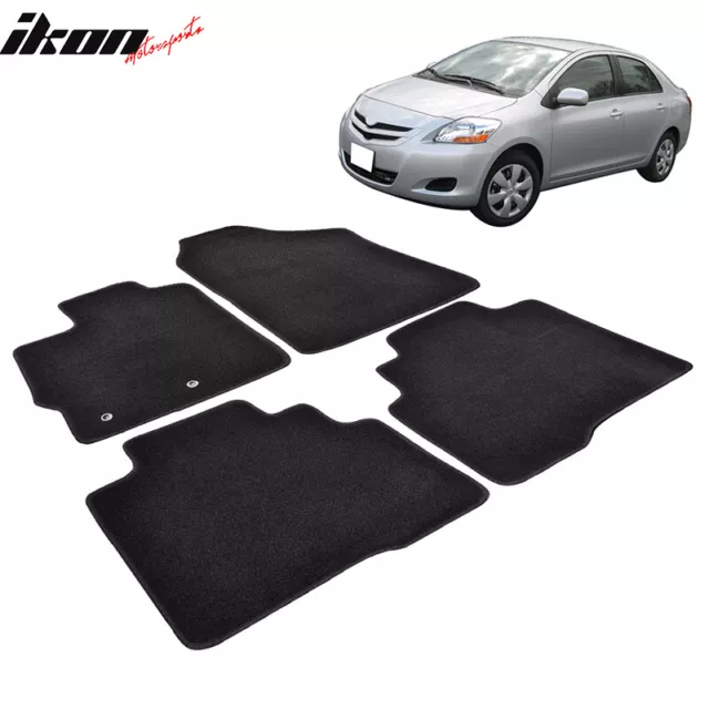 Fits 07-12 Toyota Yaris 4Dr OE Factory Fitment Car Floor Mats Front Rear Nylon